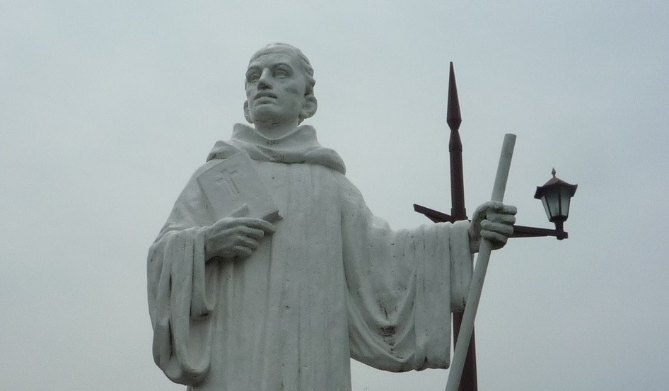 聖コロンバンの像です（カトリック健軍教会）
